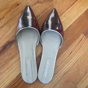 Metallic Pointy Mules - bronze